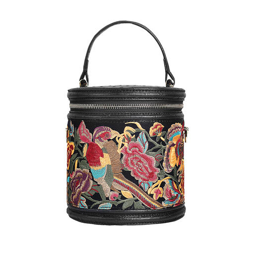 凤穿牡丹刺绣手包  | 羊皮材质舒适有质感 商品图4