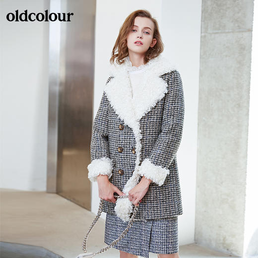 oldcolour冬季新品绵羊毛中长款毛呢外套女L43152339 商品图4