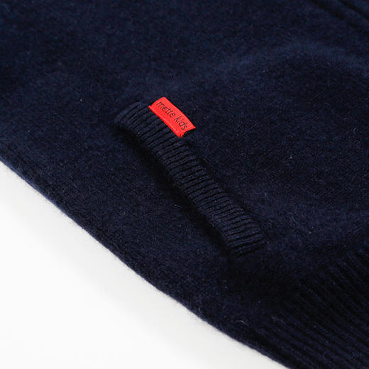 mette羊绒世家童装100%山羊绒开衫外套中大童男宝棒球领针织外套 商品图5