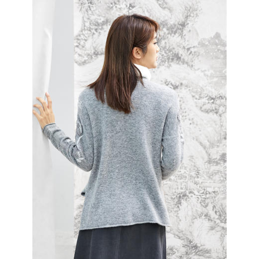 Famecoco范可儿毛衣女秋冬外穿宽松百搭套头针织衫上衣F208DB030 商品图2