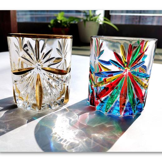 【轻奢 创意礼盒】炫彩烟花杯|鎏金星芒杯 对杯礼盒 400年匠心工艺 意大利威尼斯手工水晶 商品图2