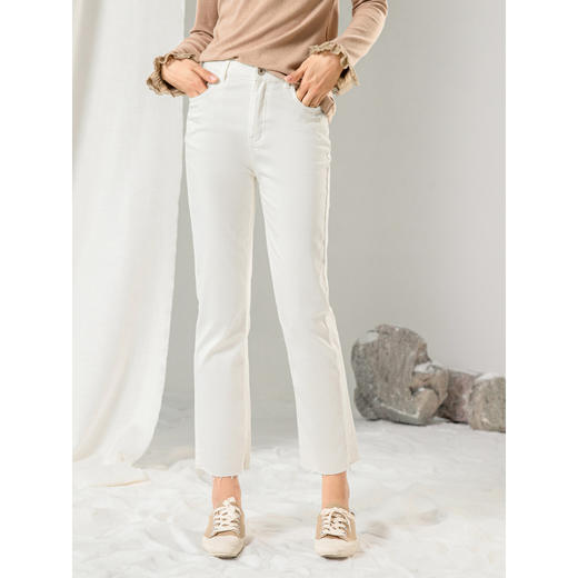 Famecoco范可儿裤子显瘦百搭休闲直筒裤F208GA011 商品图0