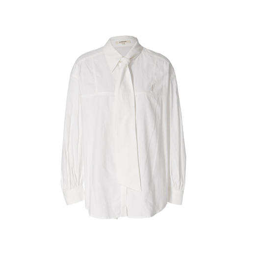 Famecoco范可儿秋冬衬衫女设计感小众百搭白色衬衣上衣F208BA006 商品图3