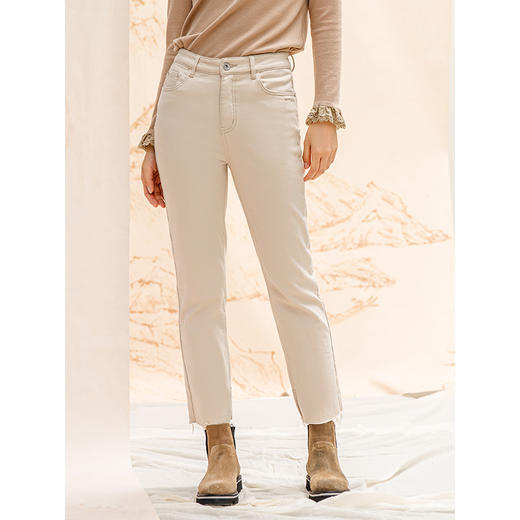 Famecoco范可儿裤子显瘦百搭休闲直筒裤F208GA011 商品图2