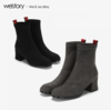 westory商场专柜同款秋冬短靴瘦瘦靴粗跟弹力布女靴冬W284S81021 商品缩略图3