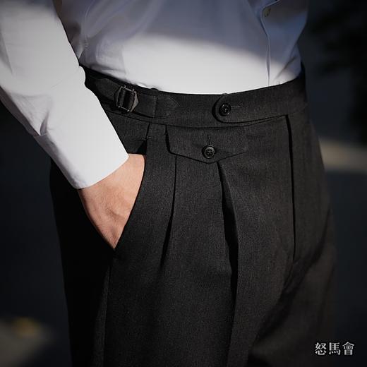 Hardy Minnis Super Gabardine 370克高克重嘎巴甸澳洲美丽诺羊毛炭黑色意式工艺裤装 商品图2