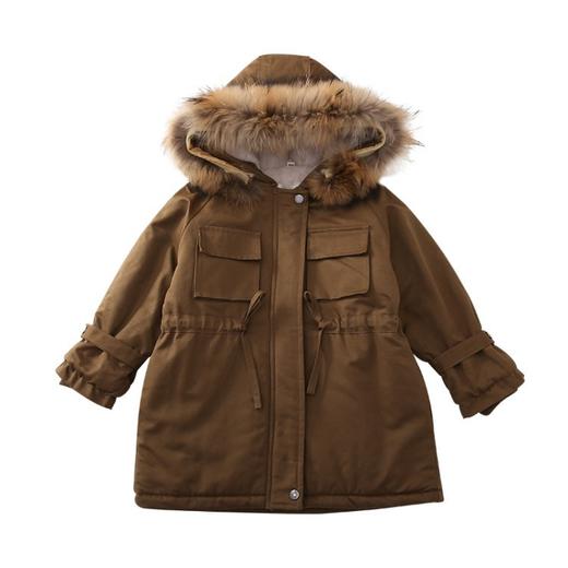 HC-D81-3女童派克服棉衣2020新款冬装洋气儿童棉服加绒加厚棉袄 商品图4