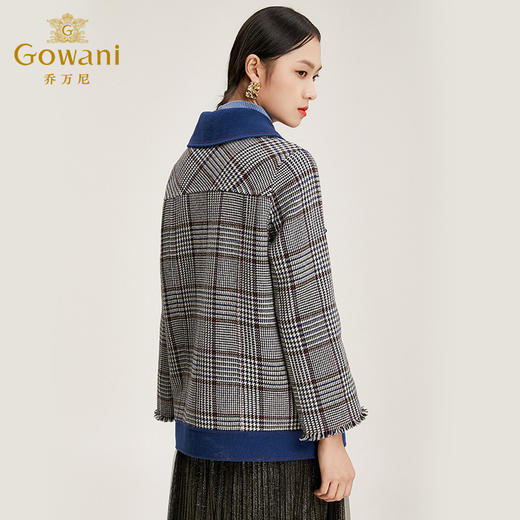 【100%绵羊毛】乔万尼外套女100羊毛直筒休闲双面呢拼接外套EN4B788 商品图2