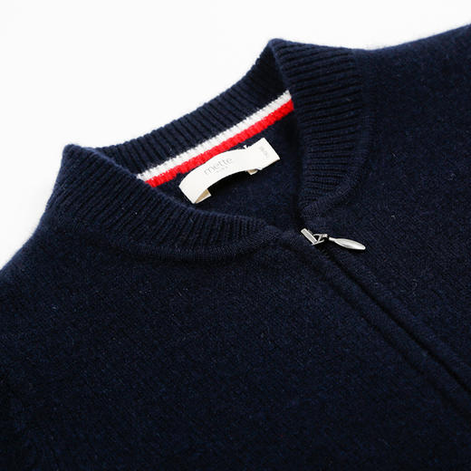 mette羊绒世家童装100%山羊绒开衫外套中大童男宝棒球领针织外套 商品图4