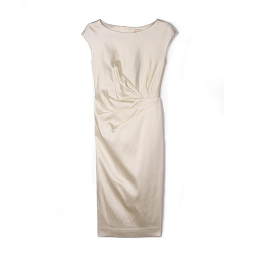 J9283633A 颈袖添香季新款修身包臀收腰显瘦职场气质无袖中长款白色连衣裙 商品图4