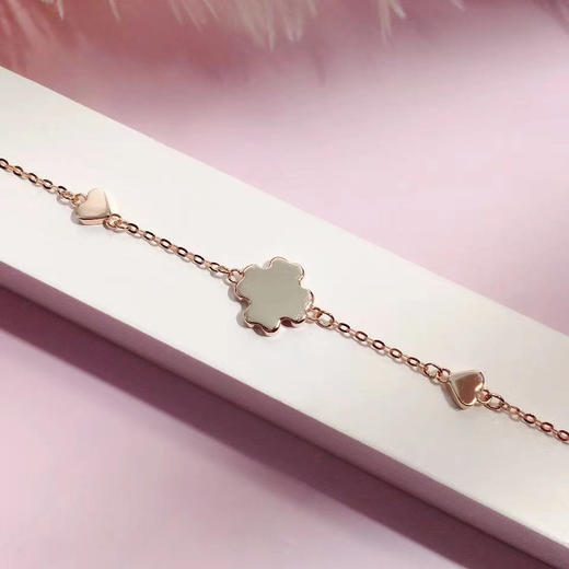 四叶草/心形/白贝母手链(g18k/半宝石)