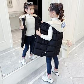 HC-D77-6女童马甲秋冬季加厚洋气外穿长款羽绒棉马夹儿童坎肩背心