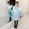 HC-D30-8儿童棉衣女2020冬季新款女童粉色亮面冬装网红棉服外套中长款棉袄 商品缩略图2