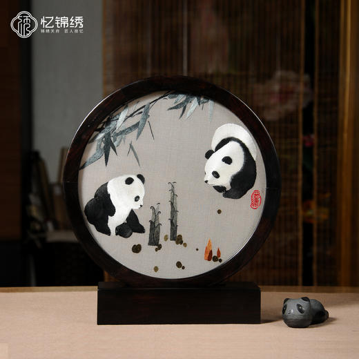 蜀绣双面绣极简座屏-竹笋 商品图0