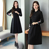 LJY-HF959-102秋冬季新品韩版绣花盘扣中长款A字裙 商品缩略图3