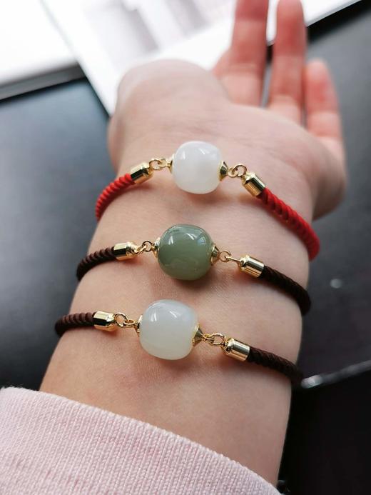 现货秒发和田玉转运珠情侣款手链