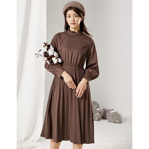 famecoco范可儿连衣裙长袖收腰显瘦气质长裙F208FA007 商品图1