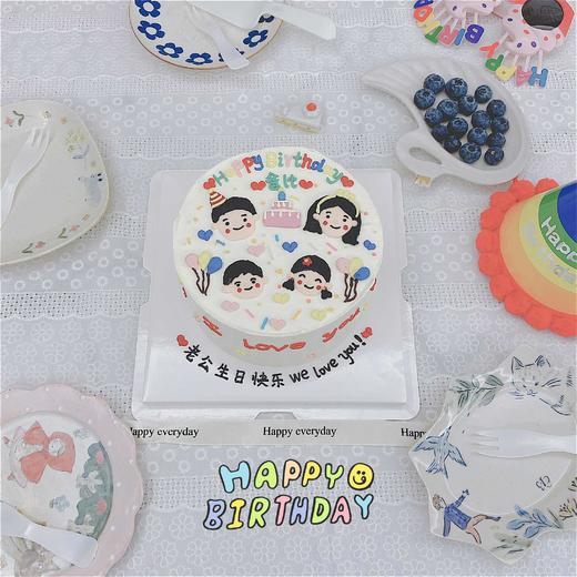 一家人头像手绘蛋糕-低糖处理无添加 商品图1