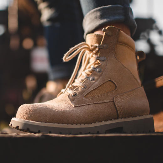 男鞋冬季高帮马丁靴英伦风工装鞋中帮复古沙漠靴男士军靴作战靴子 商品图3