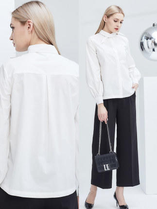 Supield素湃黑科技法式设计感小众轻熟衬衣220春季新款白衬衫女 商品图2