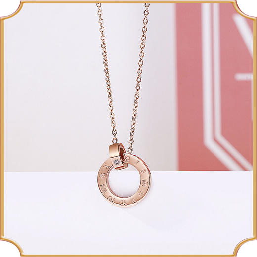 新品包邮罗马数字钻石吊坠项链锁骨欧美日韩纪念女友老婆情人礼物 商品图2