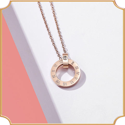 新品包邮罗马数字钻石吊坠项链锁骨欧美日韩纪念女友老婆情人礼物 商品图1