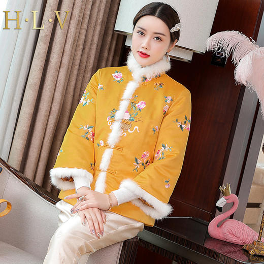 MD-3945秋冬新款大小姐风范中式小棉衣立领外套 商品图1