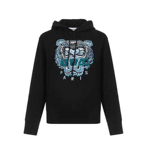 KENZO 高田贤三 秋冬 女士虎头刺绣连帽卫衣运动衫 黑色 FA62 SW871 4XA 99A 商品图0