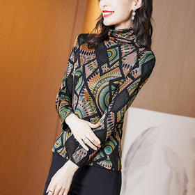 AHM-hffs3082新款长袖时尚气质显瘦减龄内搭上衣