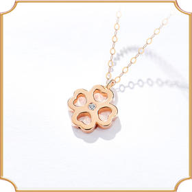 18k金钻石四叶草吊坠锁骨链女2020新款潮情人节生日礼物送女友