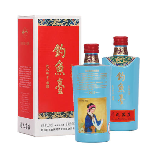 钓鱼台 景泰蓝四大美女系列 53度  酱香型白酒 500ml/瓶 商品图1