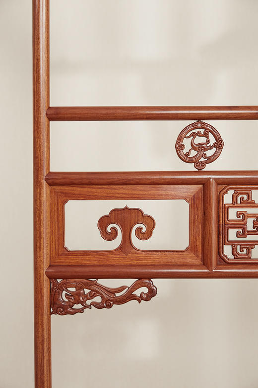 红桥红  家具严选  缅甸花梨（大果紫檀）  【185清式螭龙衣帽架】 商品图7