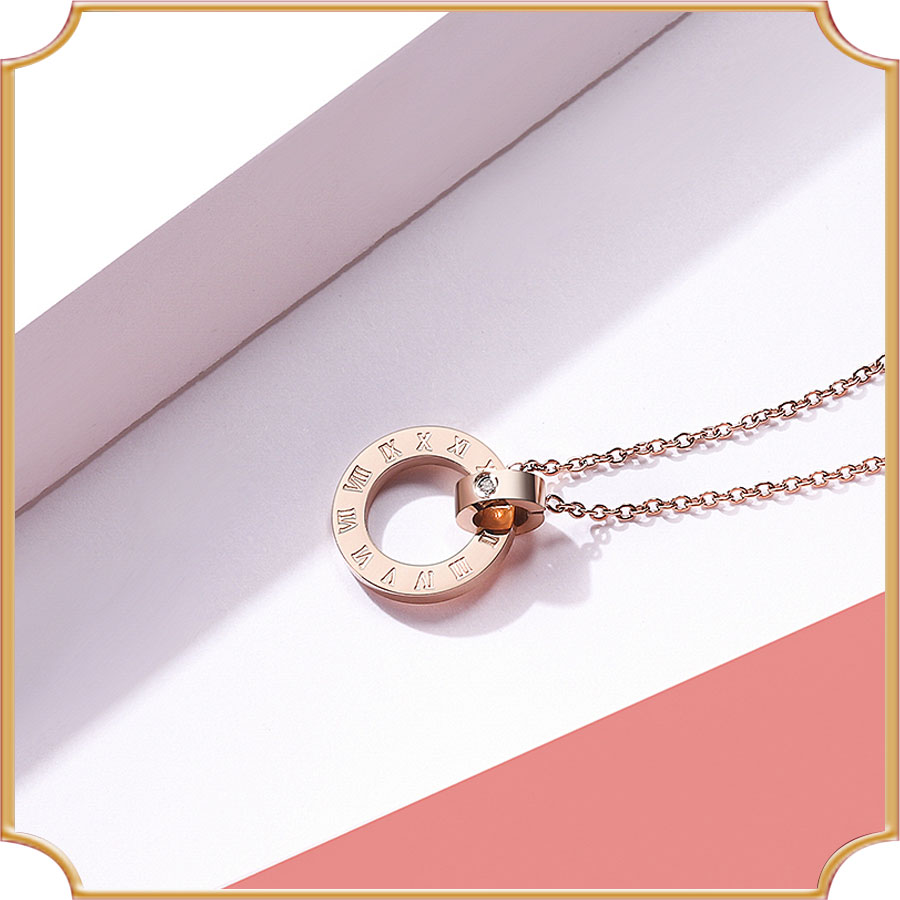 新品包邮罗马数字钻石吊坠项链锁骨欧美日韩纪念女友老婆情人礼物