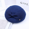 LYX-韩国女士羊毛呢帽子秋冬新款英伦复古蝴蝶结高贵礼帽贝雷帽空姐帽 商品缩略图3