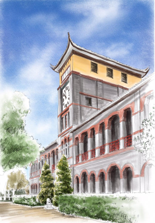 手绘明信片 - 华东政法大学纪念品店