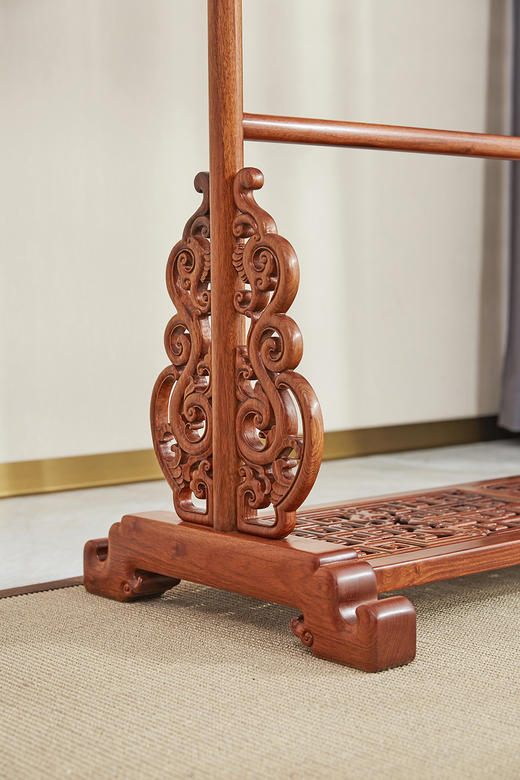 红桥红  家具严选  缅甸花梨（大果紫檀）  【185清式螭龙衣帽架】 商品图8
