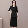 YW-YJY-Q8856时尚修身气质减龄马甲外套长袖连衣裙两件套 商品缩略图4