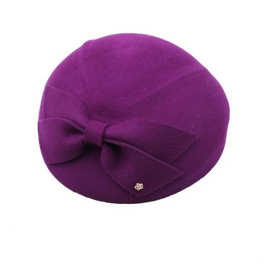 LYX-韩国女士羊毛呢帽子秋冬新款英伦复古蝴蝶结高贵礼帽贝雷帽空姐帽 商品图4