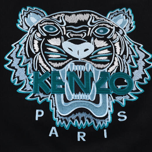 KENZO 高田贤三 秋冬 女士虎头刺绣连帽卫衣运动衫 黑色 FA62 SW871 4XA 99A 商品图2