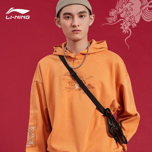 中国李宁卫衣男士女士情侣款故宫宝蕴楼连帽秋季京剧脸谱樱花awdqa67