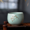 东道汝窑｜吉福A饼，诸事大吉单杯（天青） 商品缩略图0