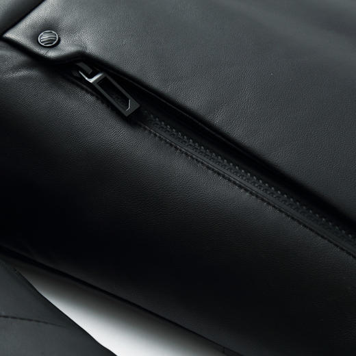 【真皮】大依优型白鸭绒大码皮衣中长款加肥加大外套大号皮夹克男皮草 商品图2