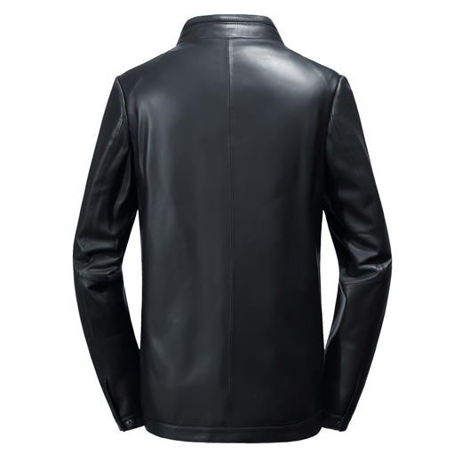 【真皮】大依优型白鸭绒绵羊皮大码皮衣立领休闲加肥加大外套大号男皮草 商品图4