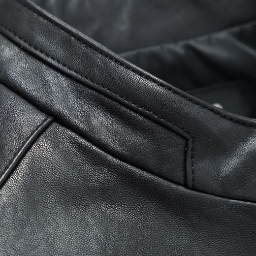 【真皮】大依优型绵羊皮大码皮衣加肥加大立领外套大号休闲皮夹克皮草 商品图2