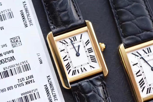 卡地亚TANK坦克系列 黄金壳 女士腕表 复古扣 采用美洲鳄鱼皮表带 搭载瑞士朗达石英机芯 商品图2