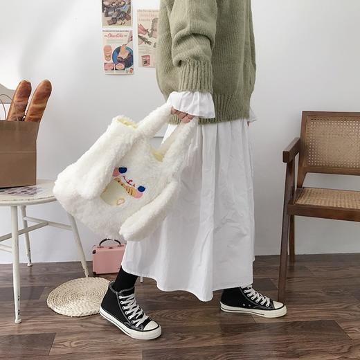 【软萌大耳朵小包】耶语斜挎包新款长耳朵毛绒 百搭包包手提小包 商品图1