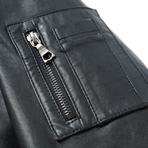 【真皮】大依优型大码皮衣加肥加大绵羊皮外套针织立领大号男装皮草 商品图1