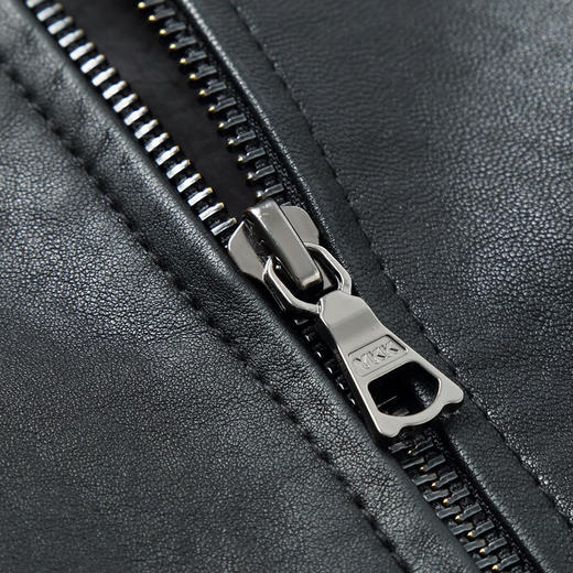 【真皮】大依优型大码皮衣加肥加大绵羊皮外套针织立领大号男装皮草 商品图2