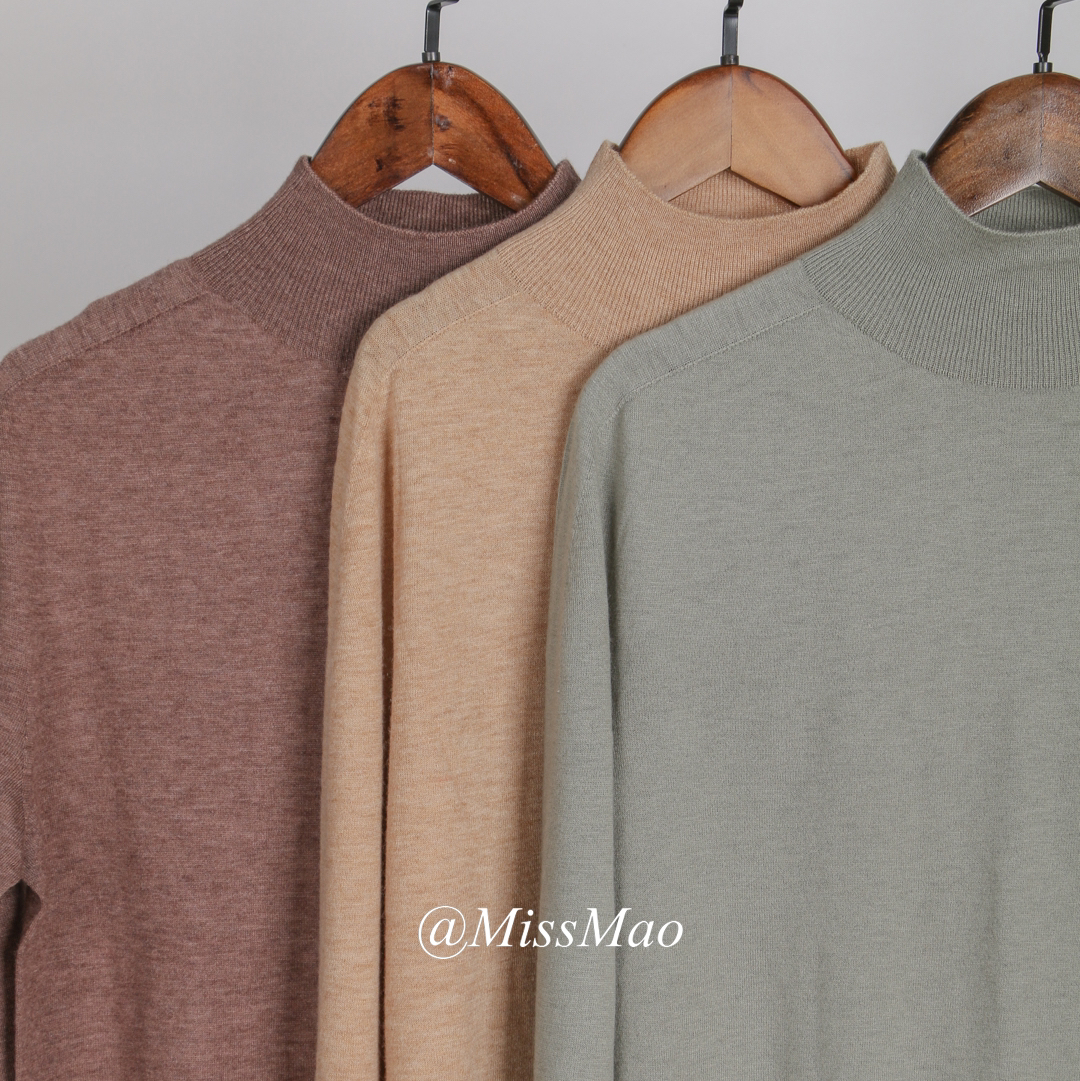 【à perles】一体成型，天鹅颈，羊绒打底衫【清仓，不退不换】