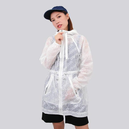  Calvin Klein/CK 女士秋时尚收腰连帽户外防水皮肤风衣 商品图1